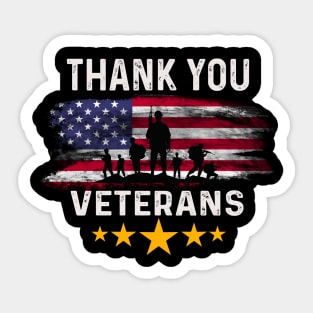 Thank You! Veterans Day & Memorial Day Partiotic Military Sticker